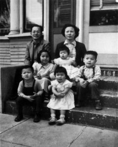 Wong Family Portrait: Voy and Fay with their five children, Ellen, Don, Janlee, Linda, and Julie, c. 1955-1960