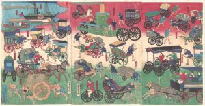 Utagawa Yoshitora, Vehicles on the Streets of Tokyo, 1870. Courtesy of the Metropolitan Museum of Art.