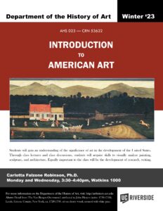 AHS 023 Winter 22 Course Flyer: American Art