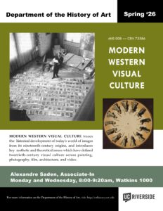 AHS 008: Modern Western Visual Culture, Spring 2026